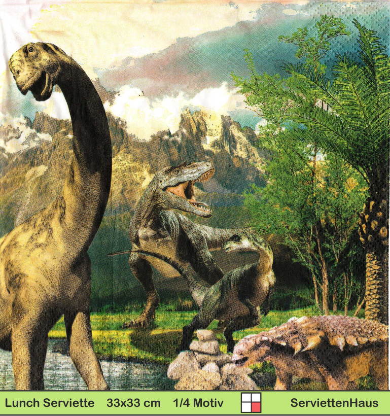 Dinosaurier am See - 1 Paket mit 20 Servietten